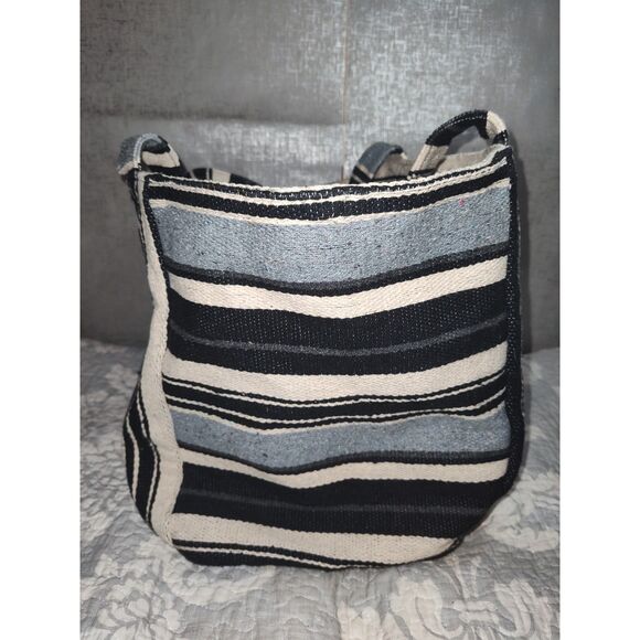 Lucky Brand Striped Canvas Tote Bag - Picture 3 of 9
